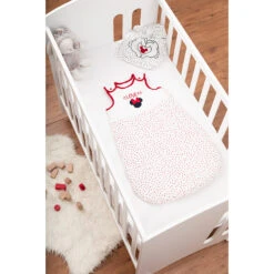 Turbulette Sans Manches à Pois En Coton Bio Minnie Disney -Bébé Literie Magasin AB004B ECR 16 X