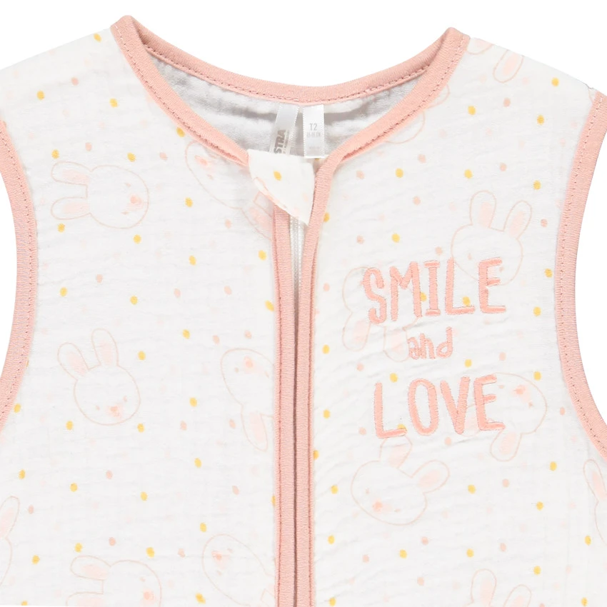 Turbulette Sans Manches Imprimé Lapins Pour Bébé Fille 5 Turbulette Sans Manches Imprimé Lapins Pour Bébé Fille – Image 3