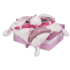 Doudou Lapin Cerise - Rose/Mauve