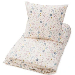 Parure De Lit En Satin De Coton - Pressed Leaves Rose