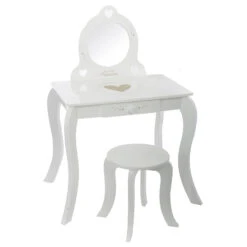 ATMOSPHERA Coiffeuse Avec Tabouret - Blanc