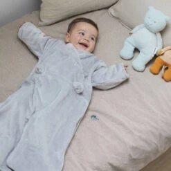 Turbulette à Manches Amoibles En Groloudoux 90-110 Cm - Gris Clair -Bébé Literie Magasin PCHX10 NoColor 6 X