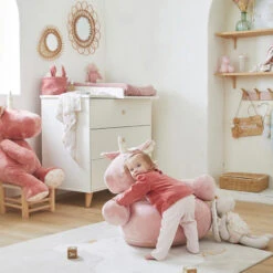 Fauteuil Licorne Lina & Joy En Veloudoux - Rose -Bébé Literie Magasin PCHXCW NoColor 3 X