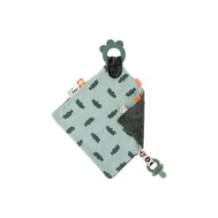 Done By Deer Doudou Plat Avec Anneau De Dentition En Silicone - Croco Vert