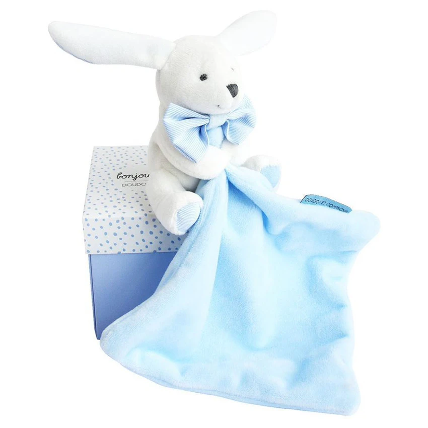 Lapin Mouchoir Avec Boîte Fleurs - Bleu 4 Lapin Mouchoir Avec Boîte Fleurs - Bleu – Image 2