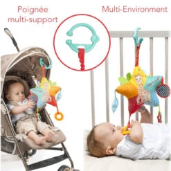 Peluche D'activités étoile à Suspendre - Sophie La Girafe -Bébé Literie Magasin PJPCGV NoColor 3 X