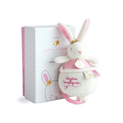 Boîte à Musique Lapin Fleurs - Rose
