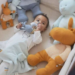 Doudou Plat Nouky En Coton - Mint -Bébé Literie Magasin PJPRJ9 NoColor 6 X